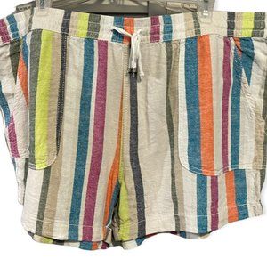 Linen Striped Shorts XL